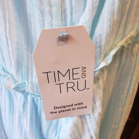 Time and Tru NWT boho midi  calf‎ sundress 100% cotton XXXL 22 - Picture 4 of 8